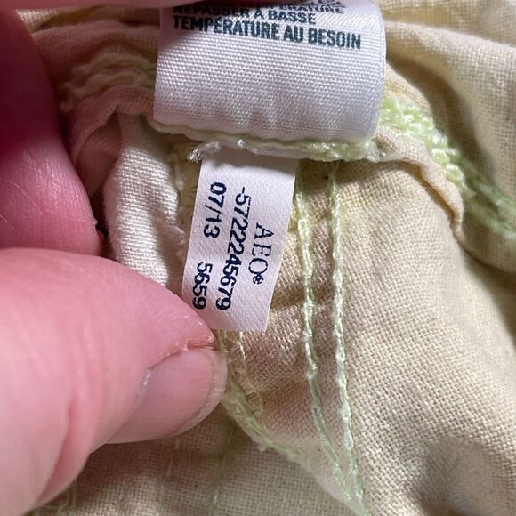 American Eagle Shorts Mens 30 Light Green Cargo Heavy Cotton Outdoor 11" Inseam - Picture 8 of 9